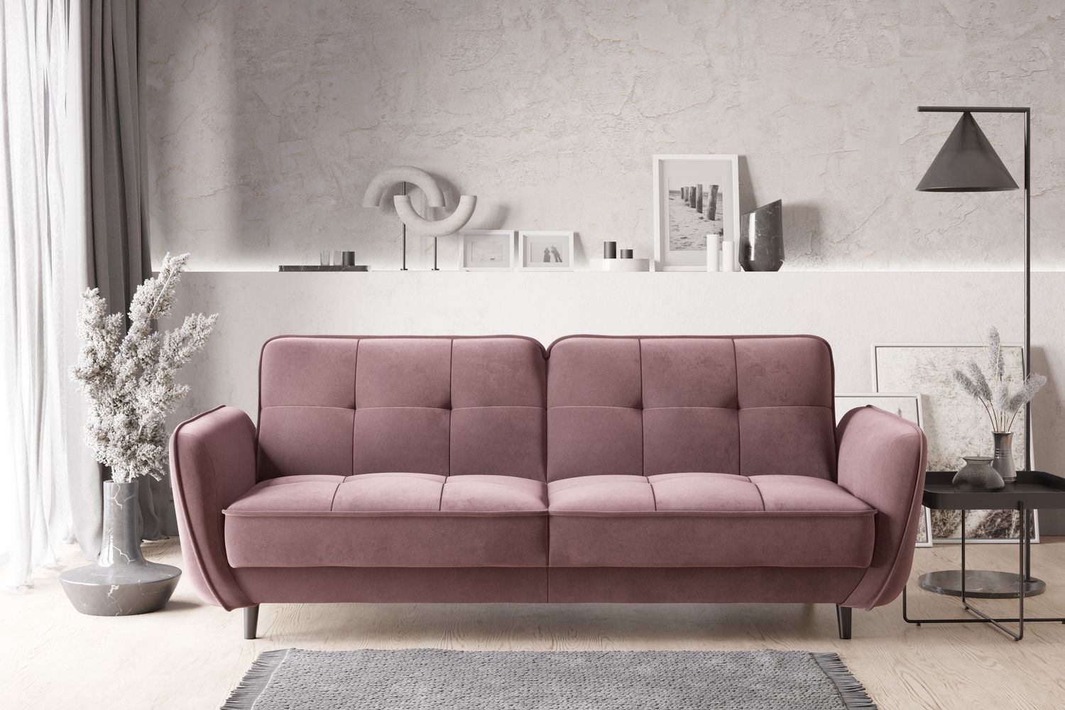 Sleeper Sofa Hinckley 32 | size: Width: 90cm, Height: 83cm, Depth: 220cm | color: Velvetmat | image: 1 | variant: 1017799