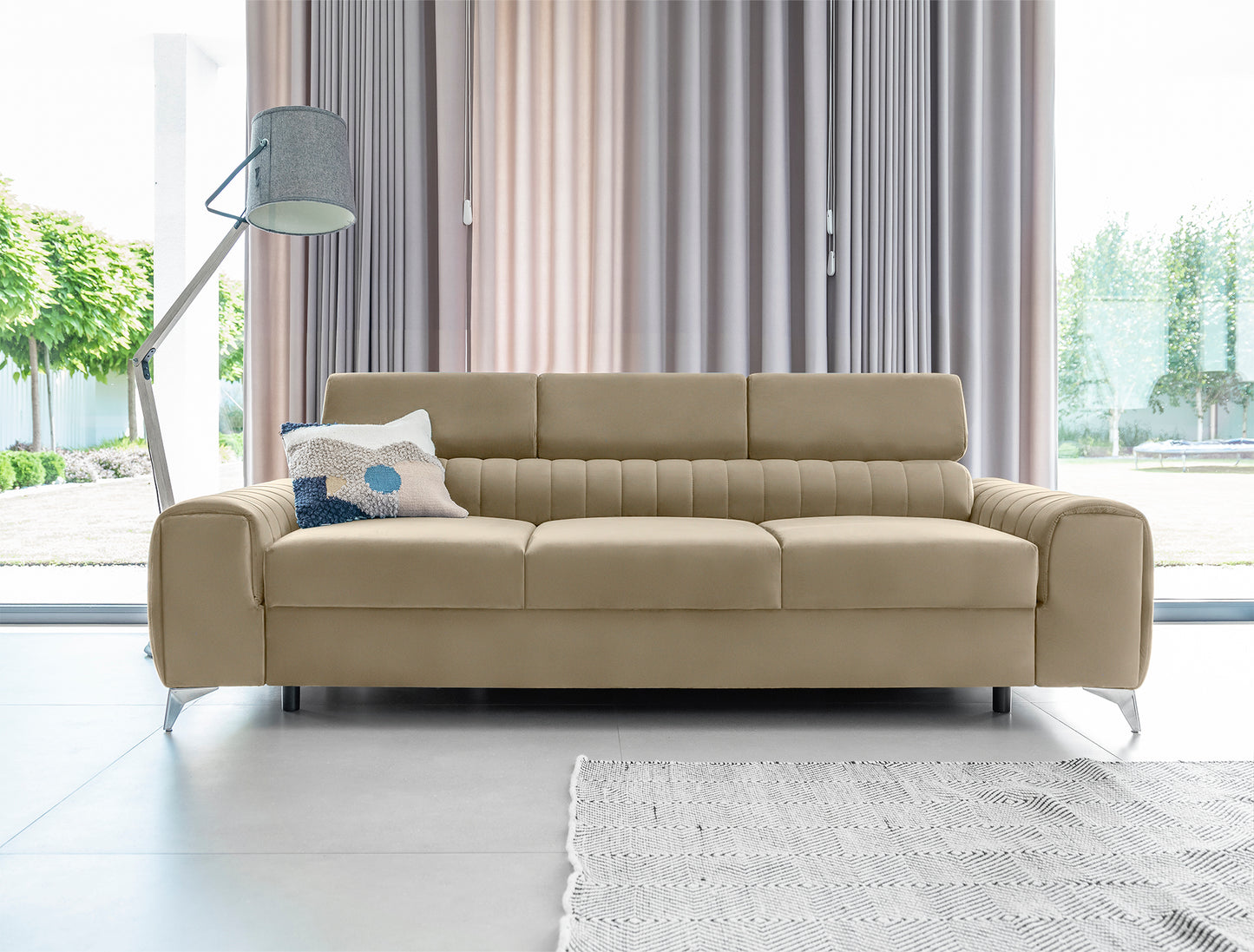 Sleeper Sofa Laurence 4 | size: Width: 97cm, Height: 105cm, Depth: 261cm | color: Nube | image: 1 | variant: 1017325