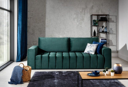 Sleeper Sofa Lazaro 2 | size: Width: 245cm, Height: 85cm, Depth: 97cm | color: Green | image: 0 | variant: 1012725