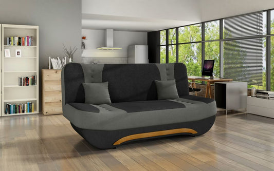 Sleeper Sofa Lerwick | size: Width: 194cm, Height: 95cm, Depth: 92cm | color: Black/Grey | image: 0 | variant: 1013857