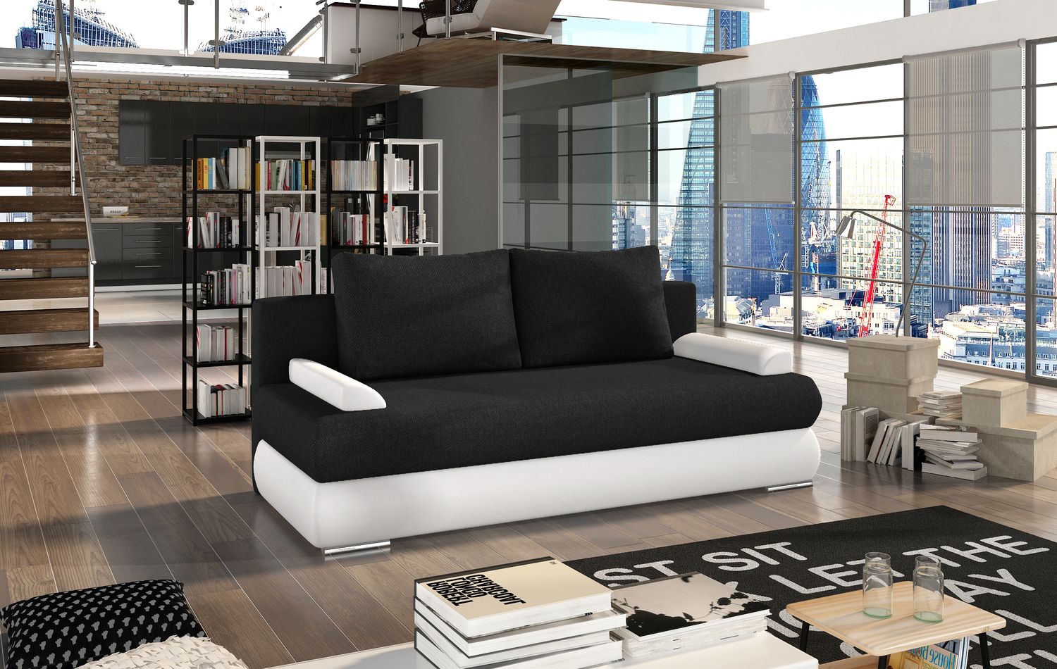 Sleeper Sofa Milo 10 | size: Width: 60cm, Height: 90cm, Depth: 213cm | color: Sawana/Soft | image: 1 | variant: 1017374
