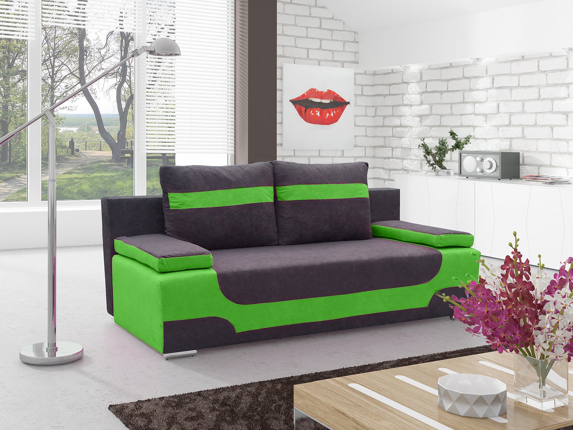 Sleeper Sofa Ragusa | size: Width: 92cm, Height: 73cm, Depth: 200cm | color: Alova | image: 1 | variant: 1017735