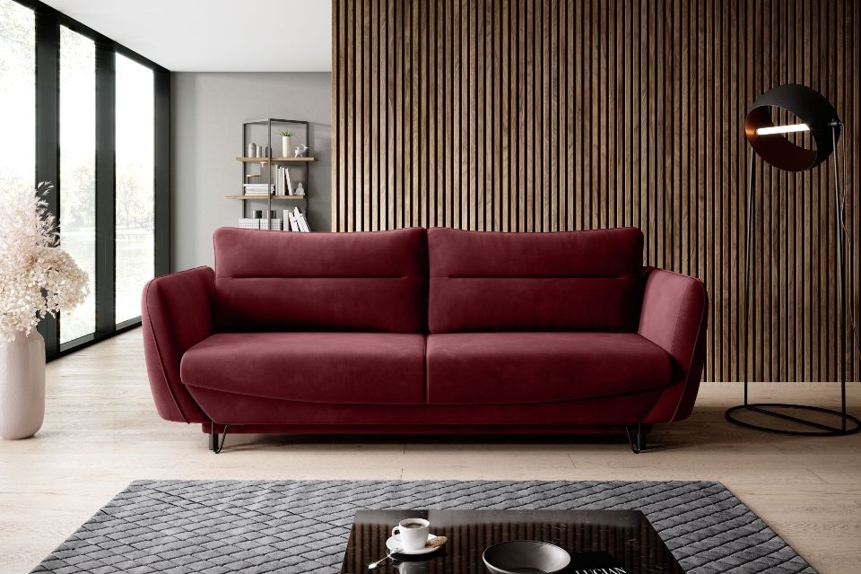 Sleeper Sofa Silva 3 | size: Width: 236cm, Height: 90cm, Depth: 90cm | color: Purple | image: 0 | variant: 1012770