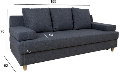 Sleeper Sofa Vella | size: Width: 195cm, Height: 76cm, Depth: 92cm | color: Gray | image: 6 | variant: 1002005