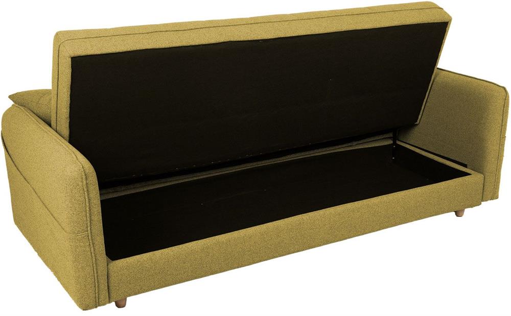 Sleeper Sofa Visby 1 | size: Width: 200cm, Height: 93cm, Depth: 88cm | color: Yellow | image: 4 | variant: 1017584