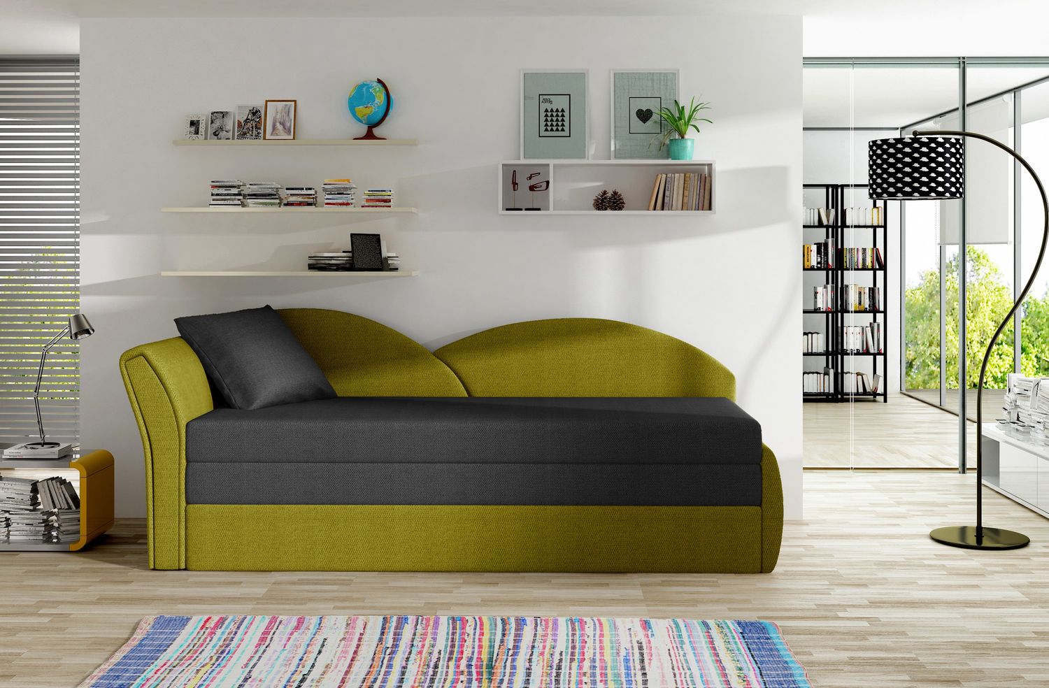 Sleeper Sofa West Llandovery 12 | size: Width: 80cm, Height: 77cm, Depth: 218cm | color: Malmo | image: 1 | variant: 1017721