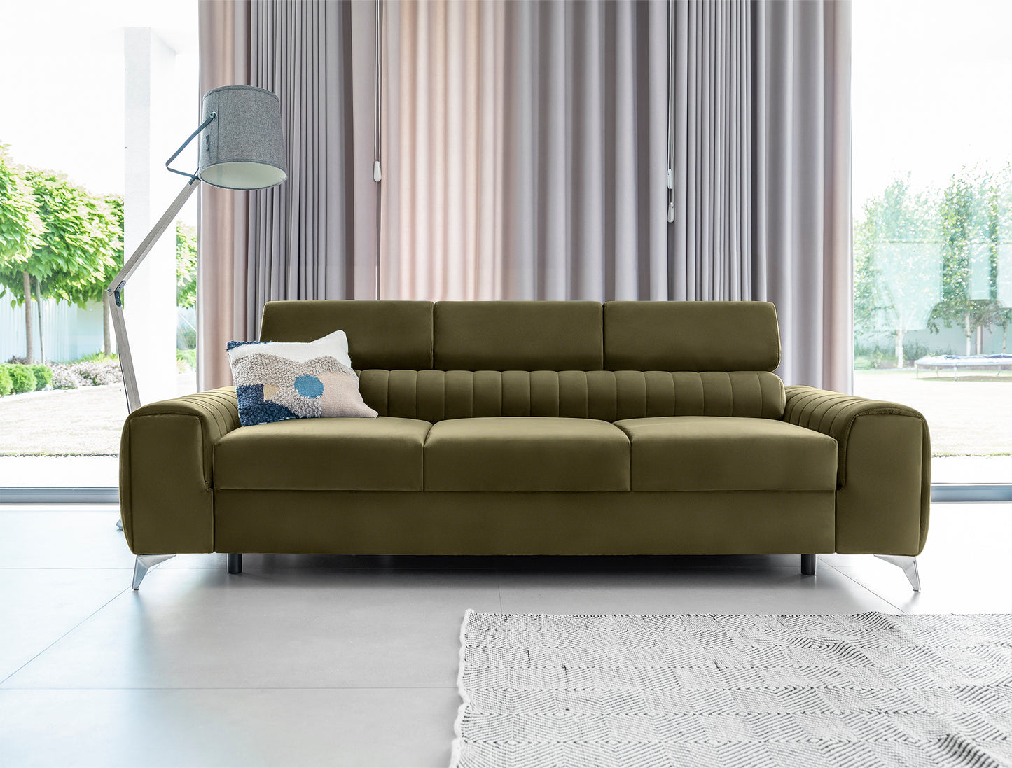 Sleeper Sofa West London 7 | size: Width: 97cm, Height: 105cm, Depth: 261cm | color: Nube | image: 1 | variant: 1017919