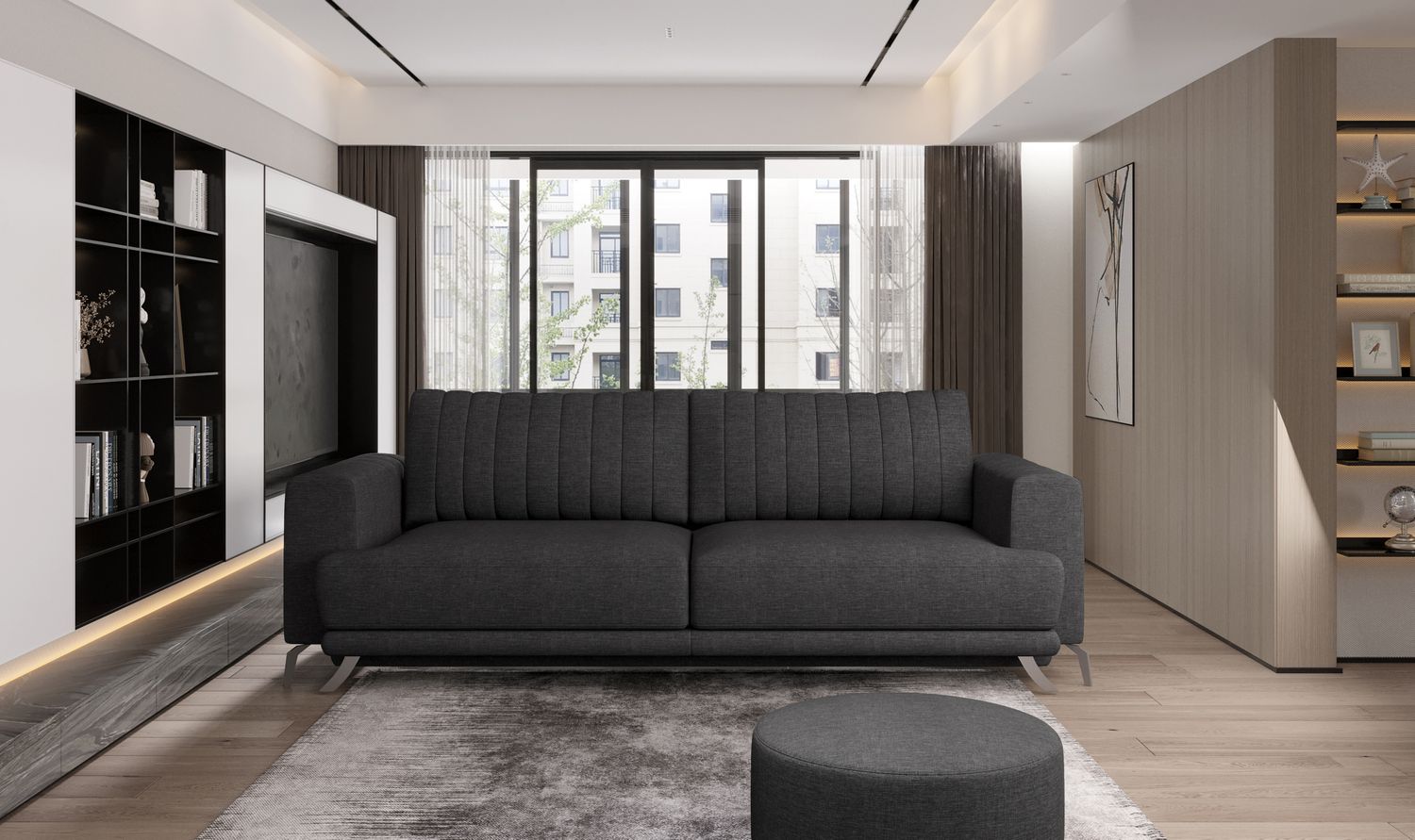 Sleeper Sofa West Nancy 16 | size: Width: 95cm, Height: 90cm, Depth: 250cm | color: Flores | image: 1 | variant: 1017847