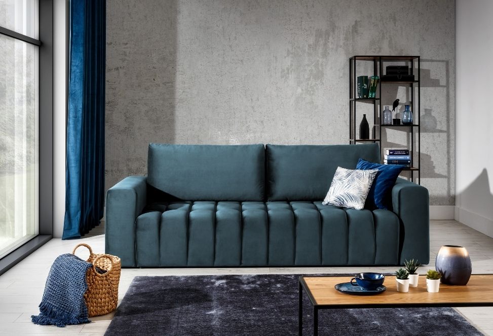 Sleeper Sofa West Orebro 4 | size: Width: 245cm, Height: 85cm, Depth: 97cm | color: Blue | image: 0 | variant: 1013911