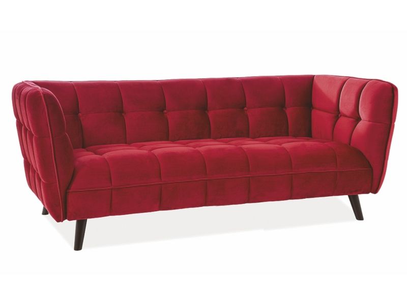 Sofa Castello 3 | size: Width: 200cm, Height: 78cm, Depth: 85cm | color: Red | image: 1 | variant: 1000181