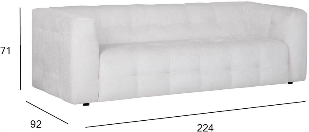 Sofa East Jelgava | size: Width: 224cm, Height: 71cm, Depth: 92cm | color: Beige | image: 7 | variant: 1006273