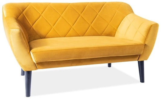 Sofa Karo 2 Velvet | size: Width: 140cm, Height: 76cm, Depth: 54cm | color: Yellow | image: 1 | variant: 1000587