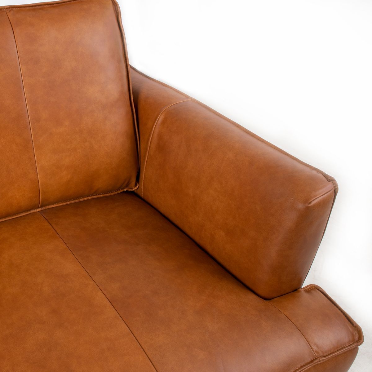 Sofa Leo | size: Width: 136cm, Height: 85cm, Depth: 86cm | color: Brown | image: 3 | variant: 1000193