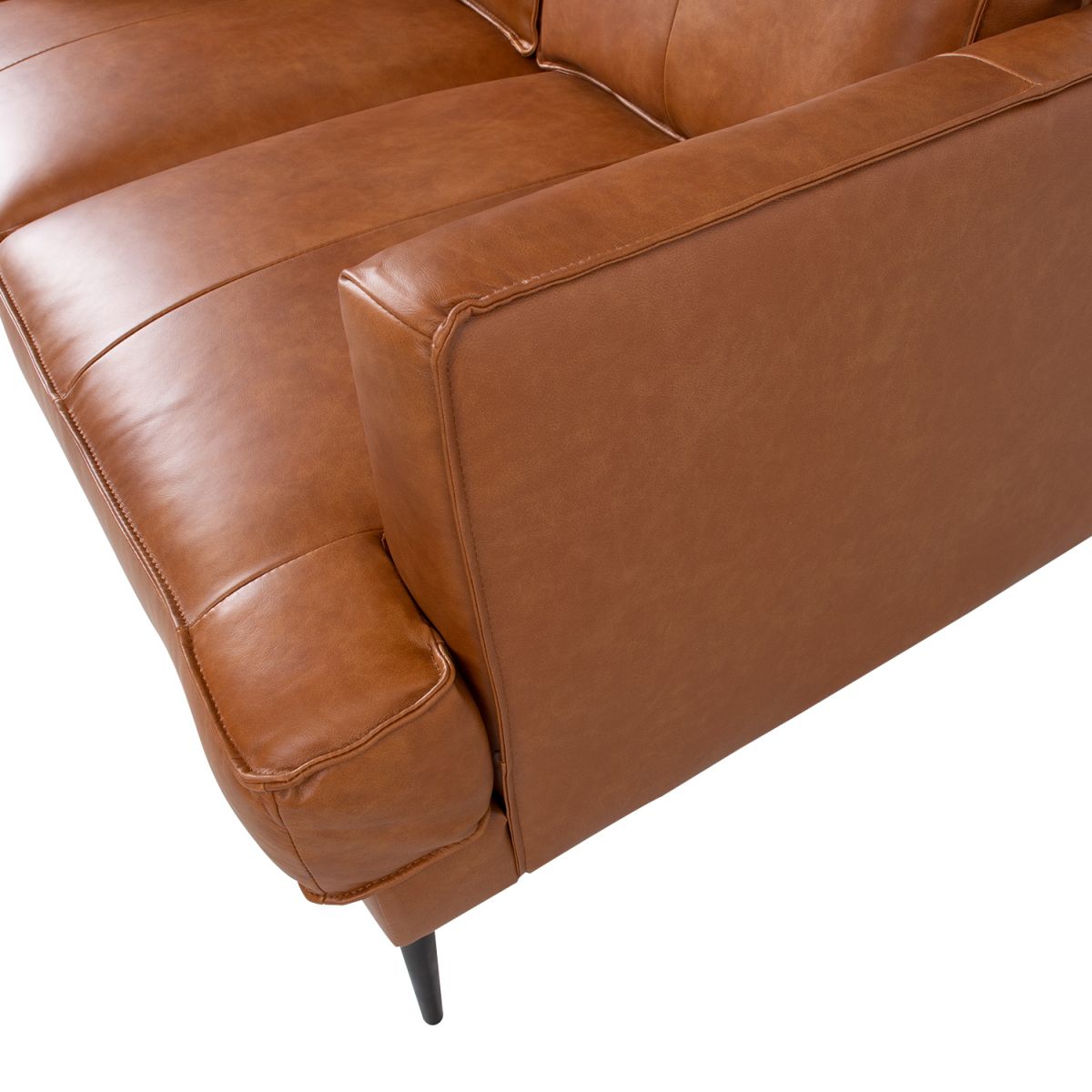 Sofa Leo | size: Width: 136cm, Height: 85cm, Depth: 86cm | color: Brown | image: 4 | variant: 1000193