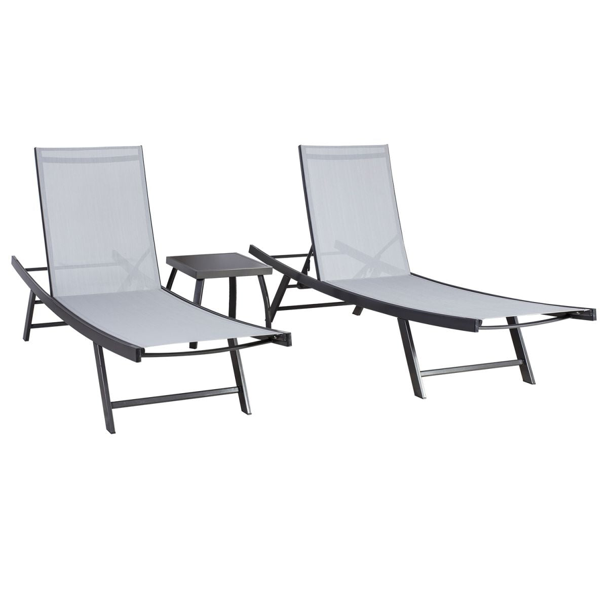 Sun Lounger Ario | size: Length: 190cm, Width: 58cm, Height: 90cm | color: Gray | image: 1 | variant: 1010609