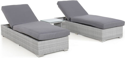 Sun Lounger Ascot | size: Length: 195cm, Width: 69cm, Height: 90cm | color: Gray | image: 1 | variant: 1012234