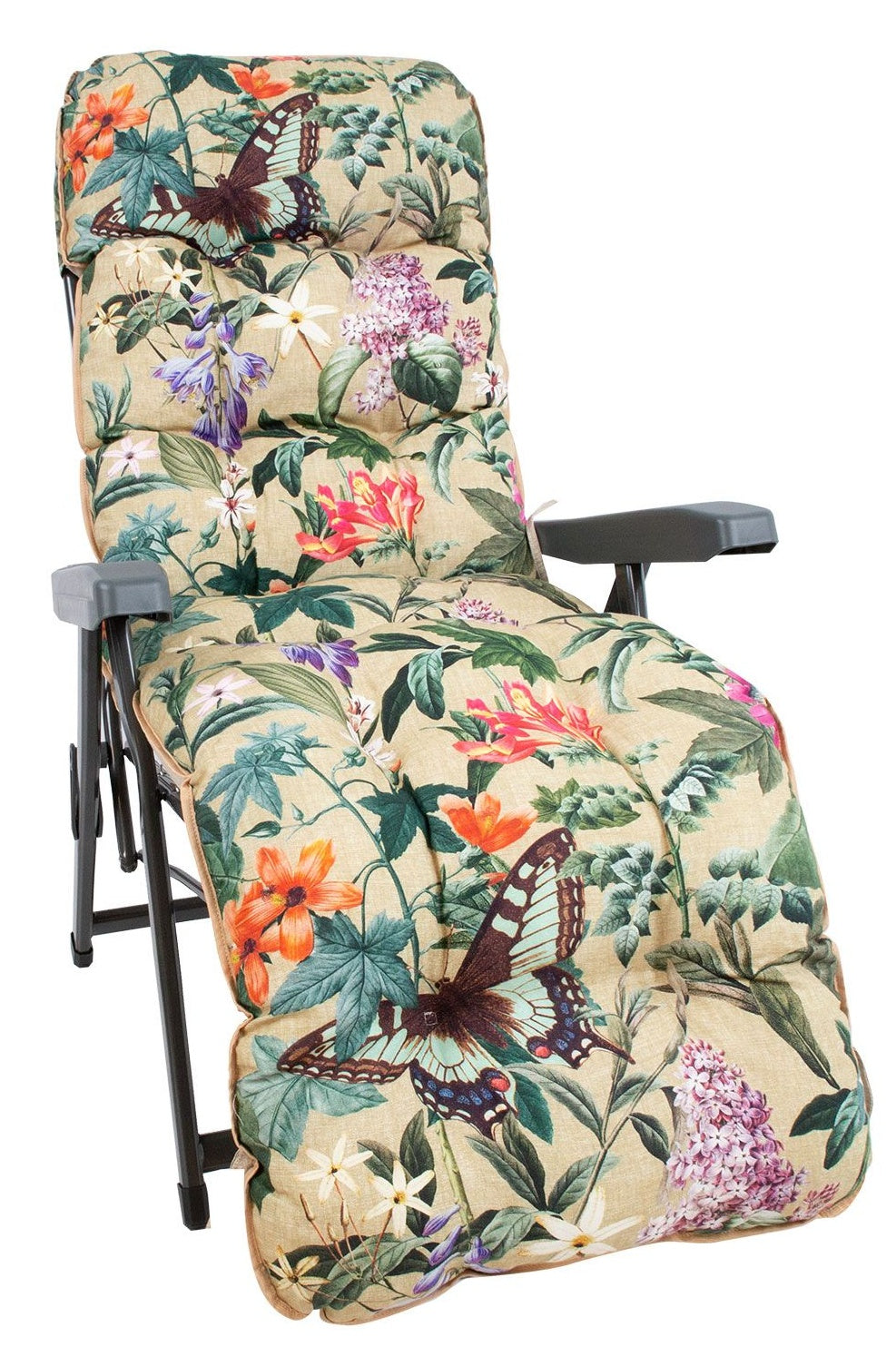 Sun Lounger Baden-baden 2 | size: Length: 165cm, Width: 57cm, Height: 100cm | color: Beige/Multicolor | image: 0 | variant: 1002834