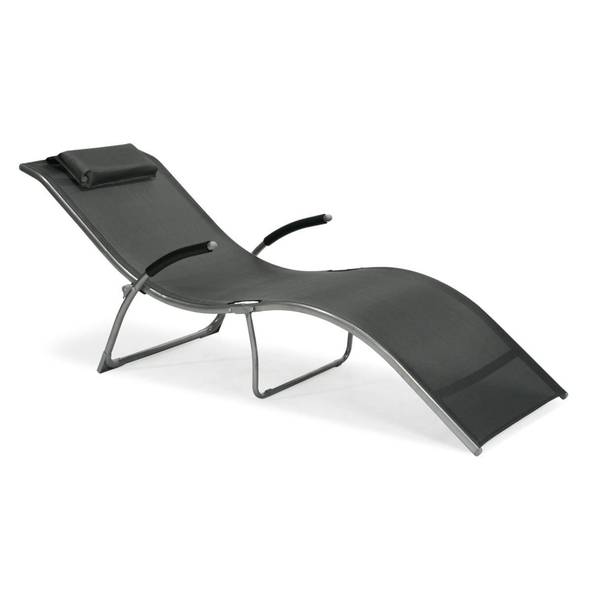 Sun Lounger Batya | size: Length: 173cm, Width: 63cm, Height: 65cm | color: Black | image: 1 | variant: 1011654