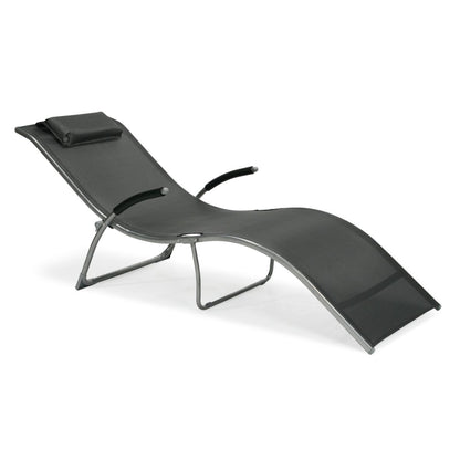 Sun Lounger Batya | size: Length: 173cm, Width: 63cm, Height: 65cm | color: Black | image: 1 | variant: 1011654