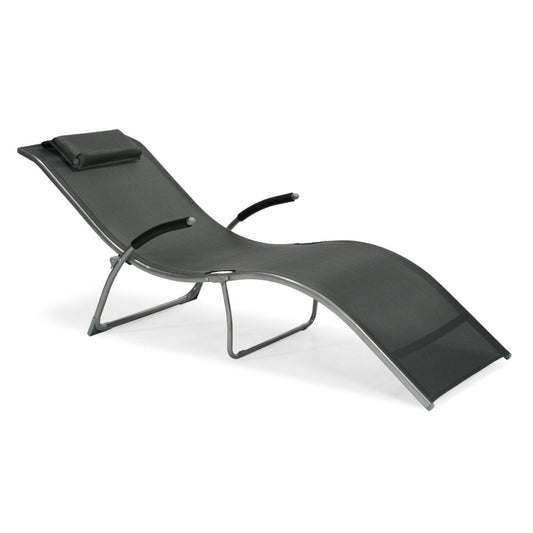 Sun Lounger Batya | size: Length: 173cm, Width: 63cm, Height: 65cm | color: Black | image: 1 | variant: 1011654