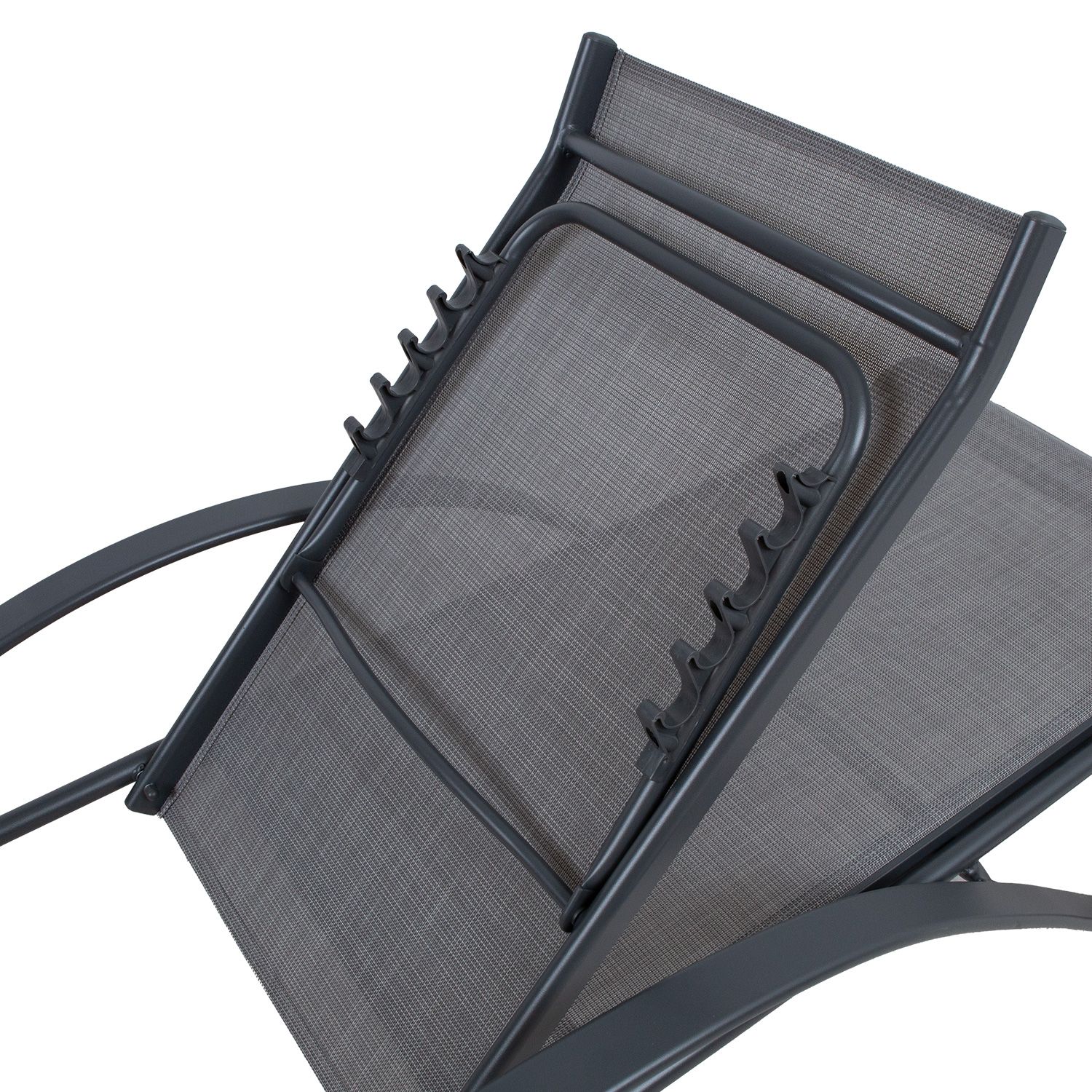 Sun Lounger Boston 2 | size: Length: 194cm, Width: 67cm, Height: 95cm | color: Gray | image: 3 | variant: 1017785