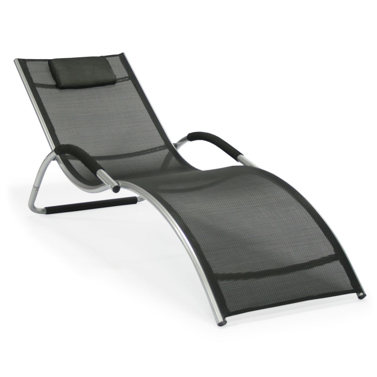 Sun Lounger Brigo | size: Length: 177cm, Width: 65cm, Height: 73cm | color: Black | image: 1 | variant: 1002848
