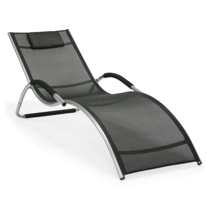 Sun Lounger Brigo | size: Length: 177cm, Width: 65cm, Height: 73cm | color: Black | image: 1 | variant: 1002848