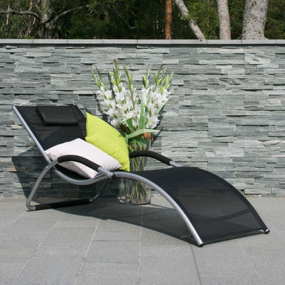 Sun Lounger Brigo | size: Length: 177cm, Width: 65cm, Height: 73cm | color: Black | image: 2 | variant: 1002848