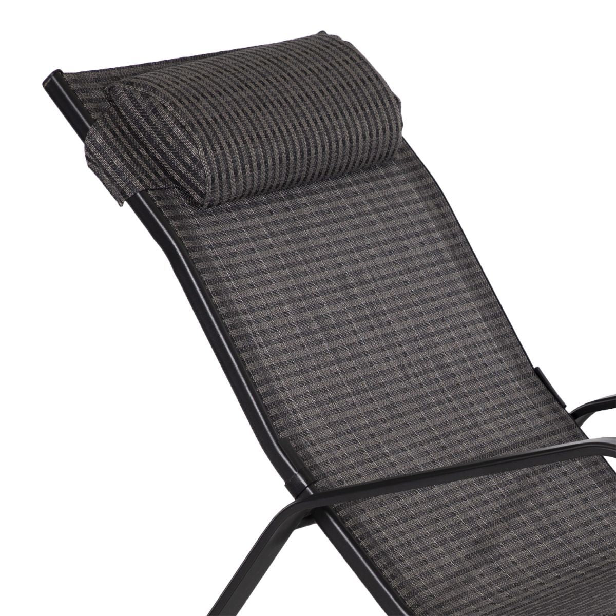 Sun Lounger East Bridlington | size: Length: 128cm, Width: 70cm, Height: 85cm | color: Gray | image: 2 | variant: 1004857
