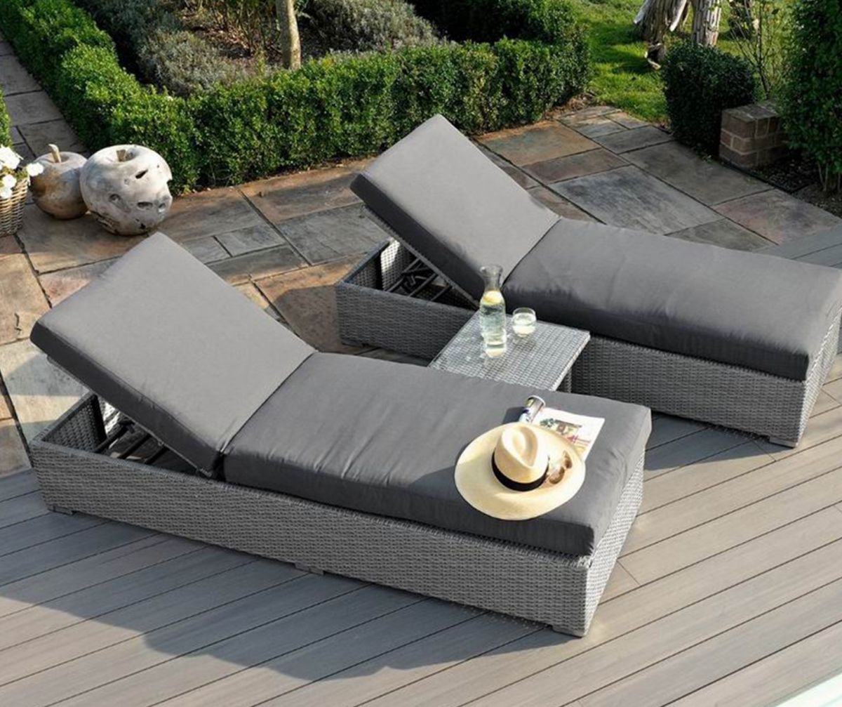 Sun Lounger Kirkwall | size: Length: 195cm, Width: 69cm, Height: 90cm | color: Gray | image: 5 | variant: 1005608