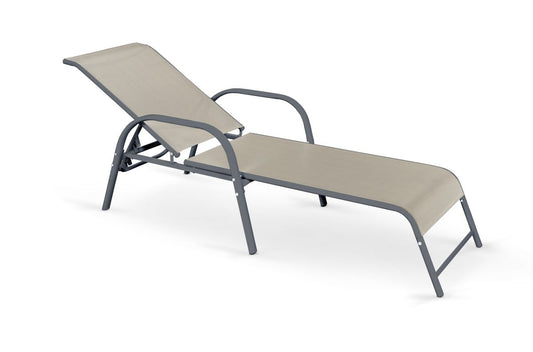 Sun Lounger Mosler | size: Length: 193cm, Width: 65cm, Height: 95cm | color: Gray | image: 1 | variant: 1010605