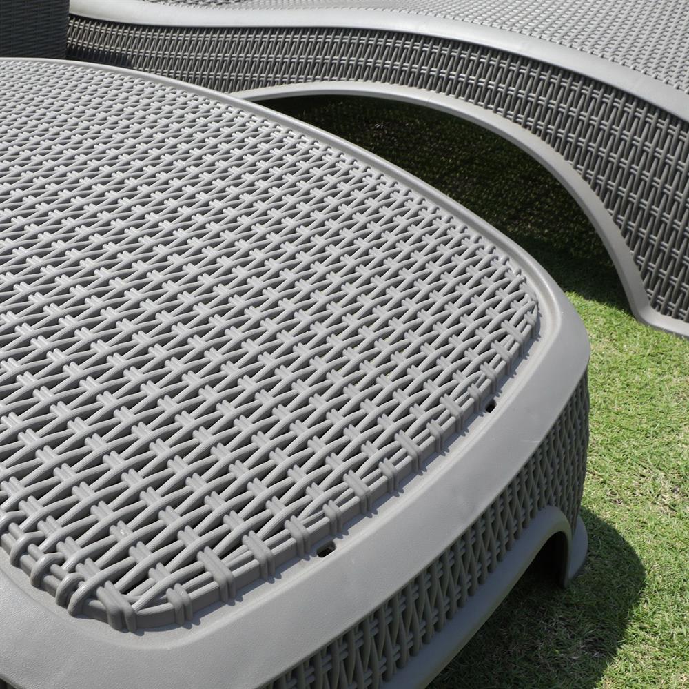 Sun Lounger Newport | size: Length: 199cm, Width: 75.5cm, Height: 43.5cm | color: Gray | image: 2 | variant: 1017724