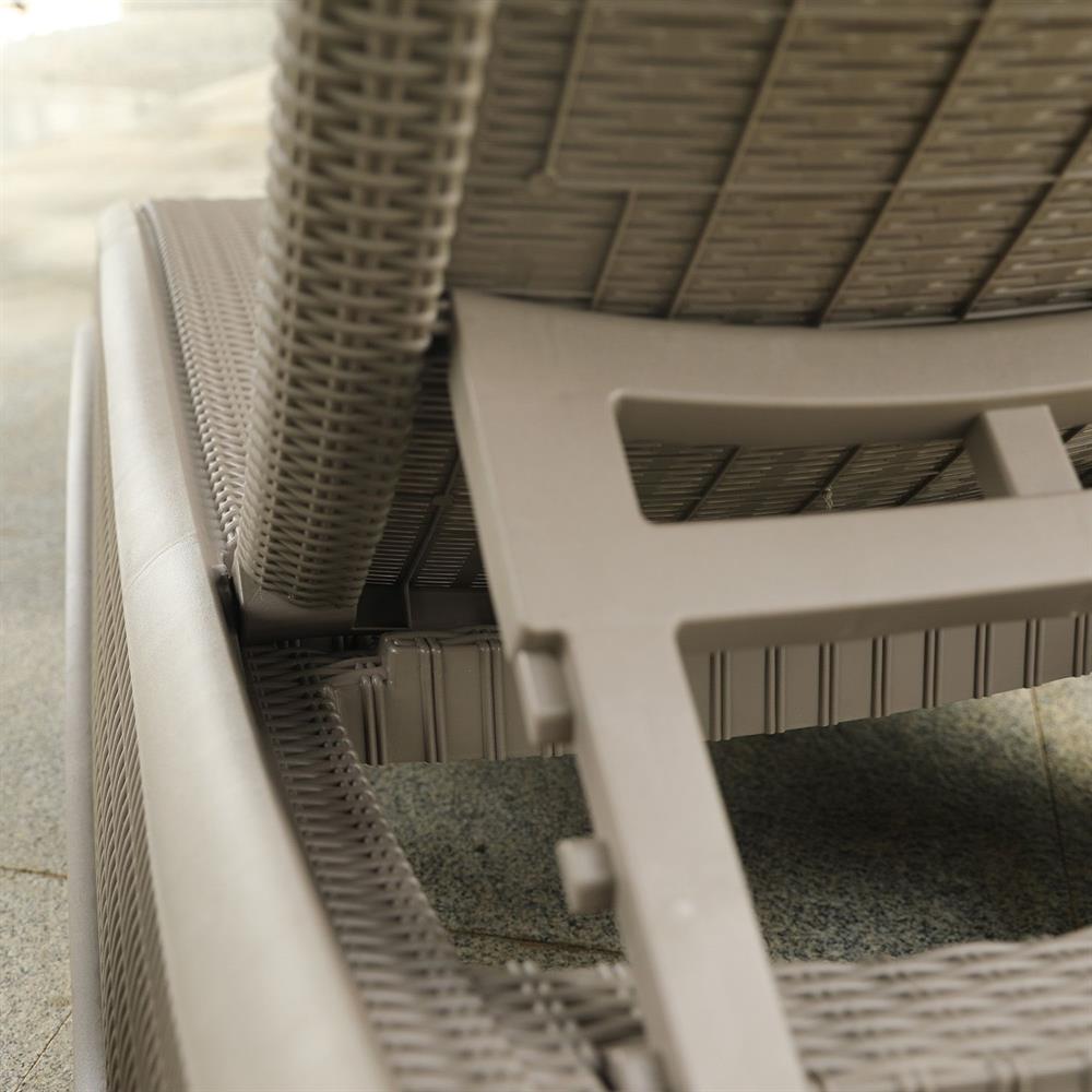 Sun Lounger Newport | size: Length: 199cm, Width: 75.5cm, Height: 43.5cm | color: Gray | image: 5 | variant: 1017724