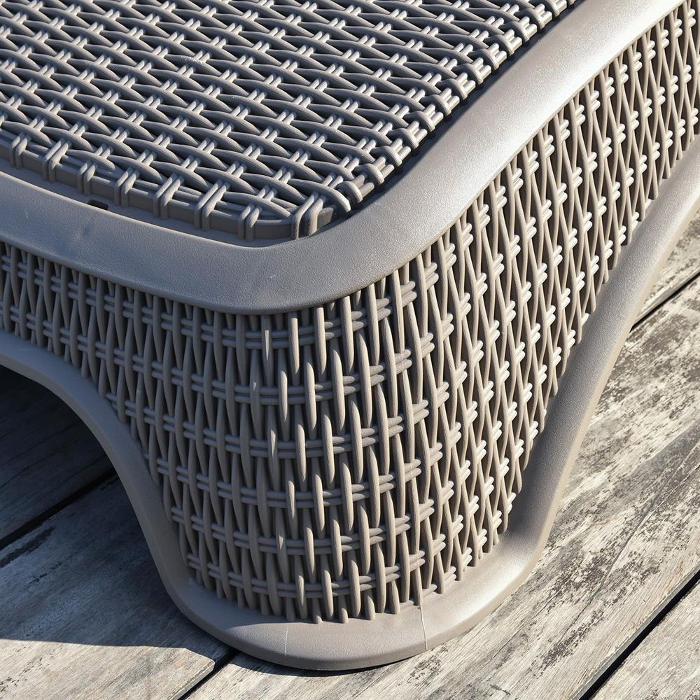 Sun Lounger Newport | size: Length: 199cm, Width: 75.5cm, Height: 43.5cm | color: Gray | image: 8 | variant: 1017724