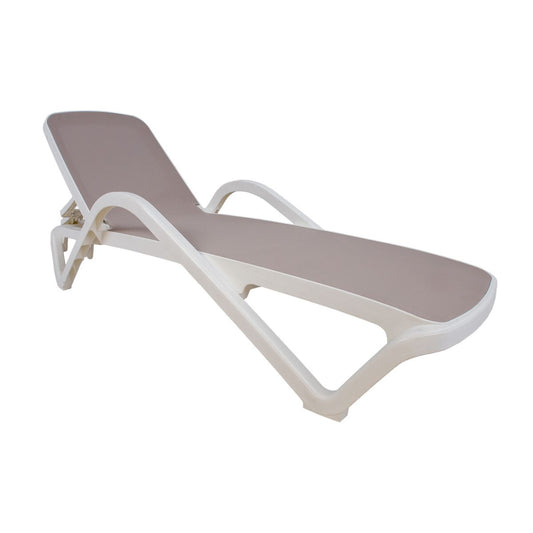 Sun Lounger Resort | size: Length: 197cm, Width: 71.3cm, Height: 45.5cm | color: Beige | image: 1 | variant: 1011857