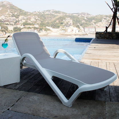 Sun Lounger Resort | size: Length: 197cm, Width: 71.3cm, Height: 45.5cm | color: Beige | image: 2 | variant: 1011857