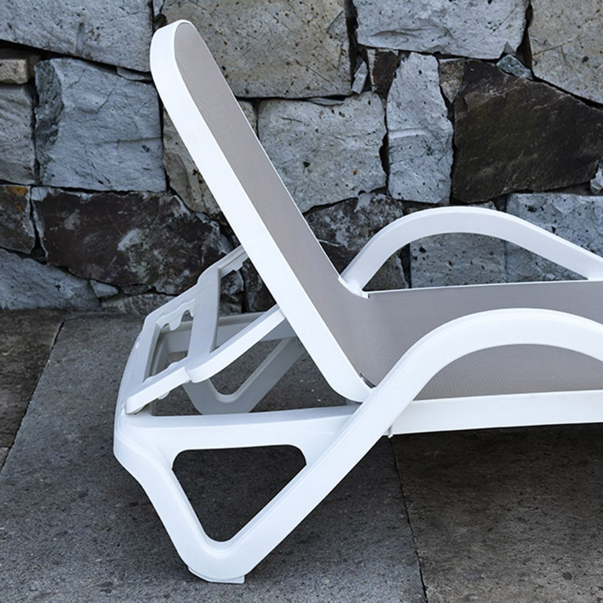 Sun Lounger Resort | size: Length: 197cm, Width: 71.3cm, Height: 45.5cm | color: Beige | image: 3 | variant: 1011857