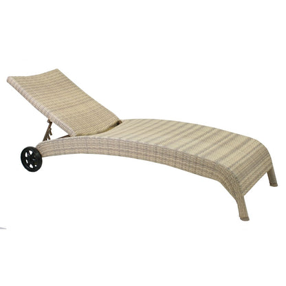 Sun Lounger Wicker | size: Length: 196cm, Width: 73cm, Height: 99cm | color: Beige | image: 1 | variant: 1002865