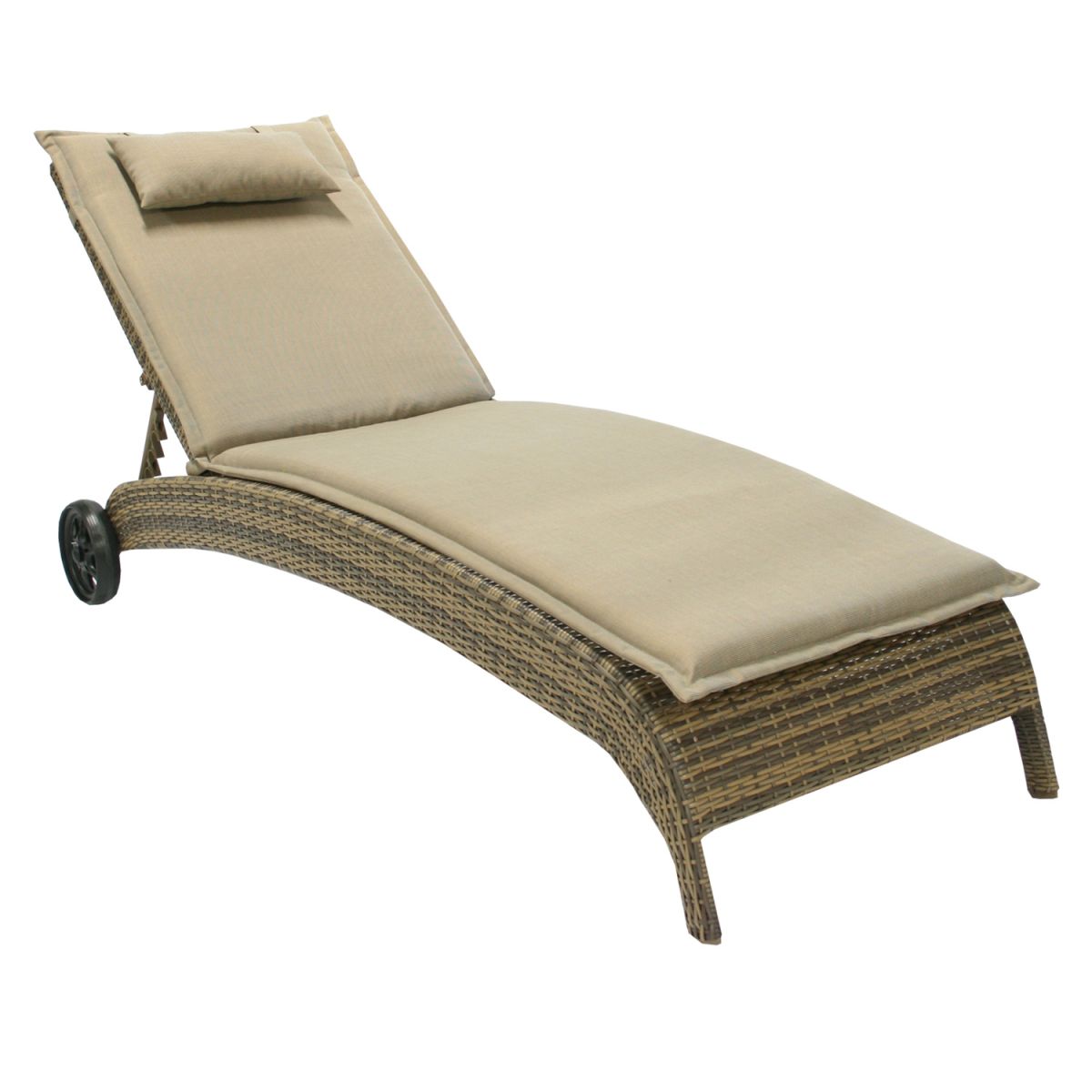 Sun Lounger Wicker | size: Length: 196cm, Width: 73cm, Height: 99cm | color: Brown | image: 2 | variant: 1002864