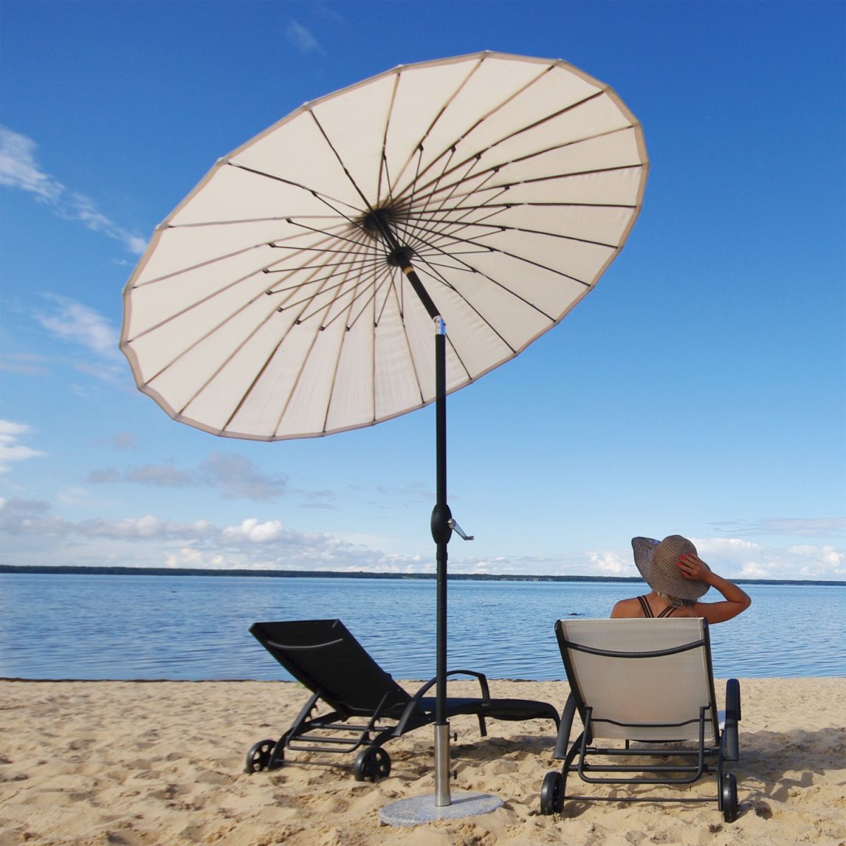 Sunshade Shanghai | size: Diameter: 2cm | color: Beige | image: 2 | variant: 1002929