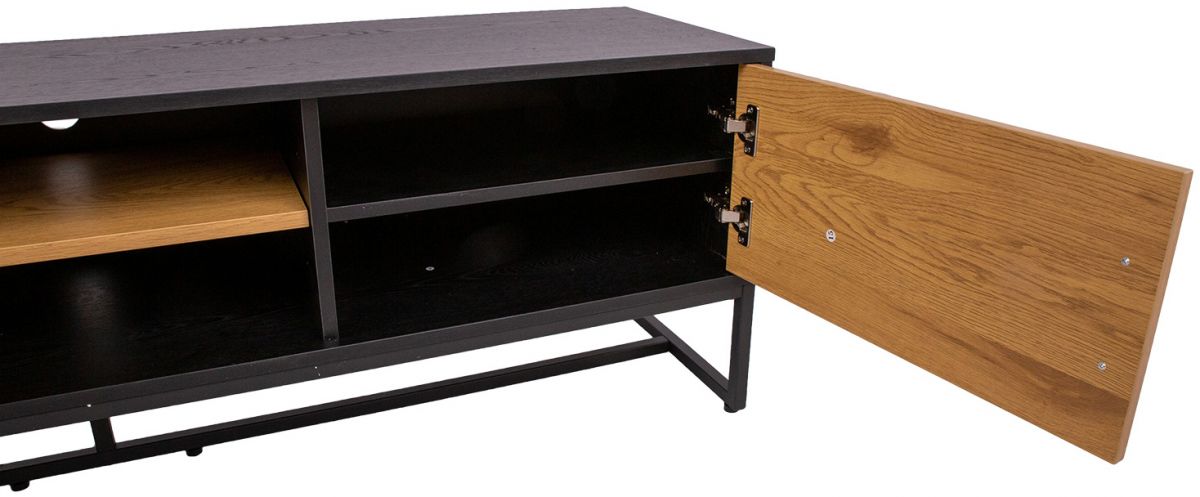 TV Table Amsterdam | size: Length: 40cm, Width: 160cm, Height: 50cm | color: Black/Oak | image: 5 | variant: 1012410