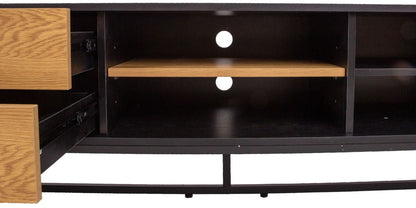 TV Table Amsterdam | size: Length: 40cm, Width: 160cm, Height: 50cm | color: Black/Oak | image: 6 | variant: 1012410
