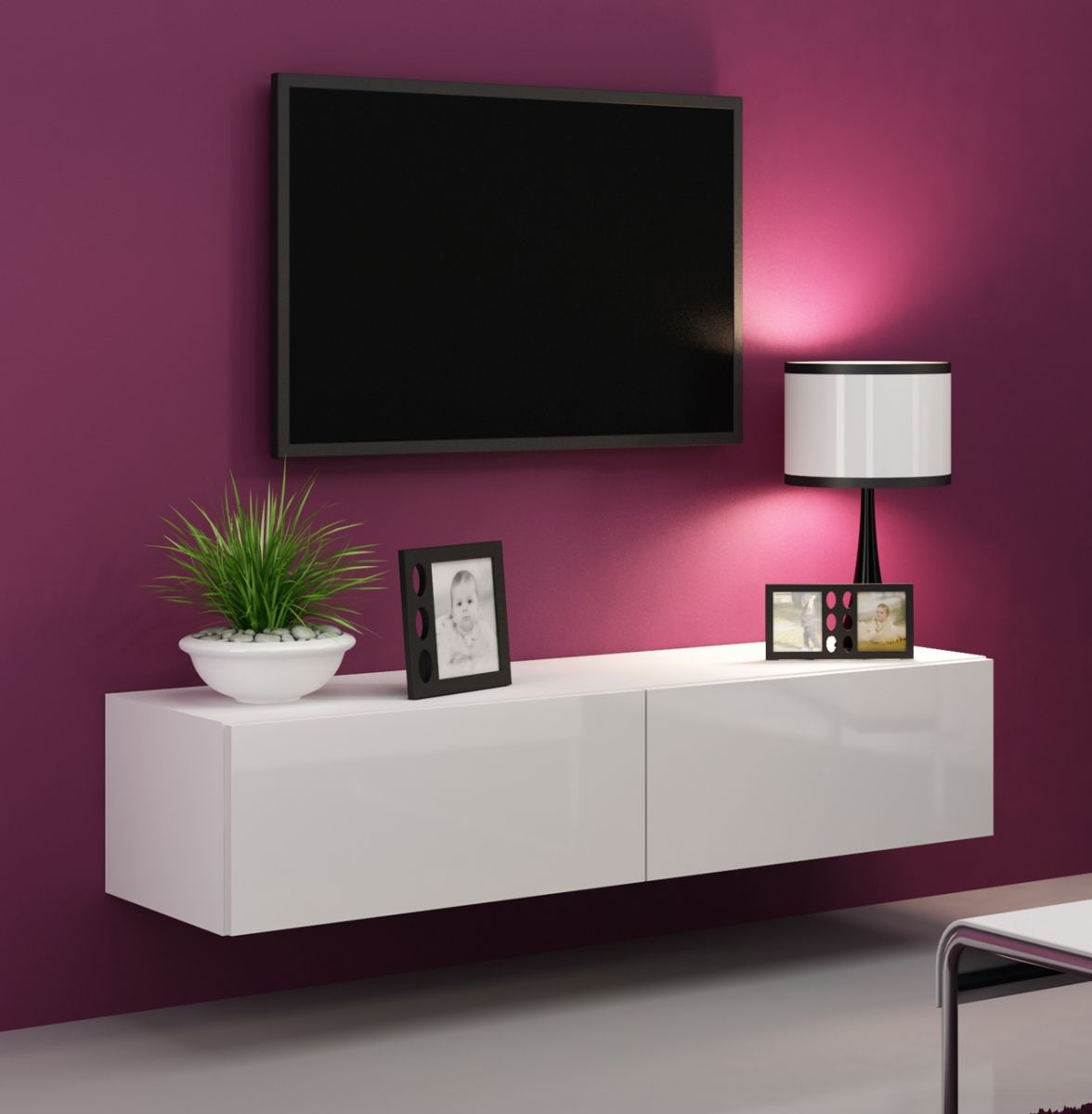 TV Table Atlanta | size: Length: 30cm, Width: 140cm, Height: 40cm | color: White | image: 0 | variant: 1003117