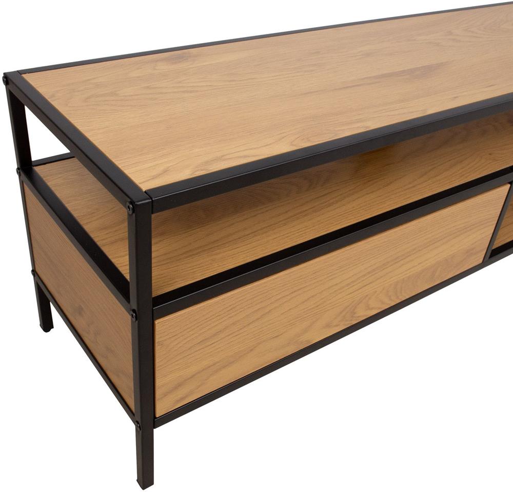 TV Table East Viljandi | size: Length: 33cm, Width: 120cm, Height: 40cm | color: Black/Oak | image: 2 | variant: 1005951