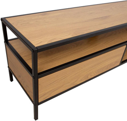 TV Table East Viljandi | size: Length: 33cm, Width: 120cm, Height: 40cm | color: Black/Oak | image: 2 | variant: 1005951