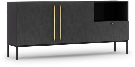 TV Table Lanzzi 2 | size: Length: 40cm, Width: 180cm, Height: 80cm | color: Black | image: 0 | variant: 1012647