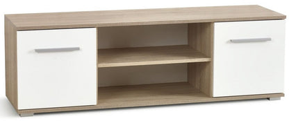 TV Table Lima | size: Length: 40cm, Width: 137cm, Height: 44cm | color: White/Oak | image: 1 | variant: 1012146