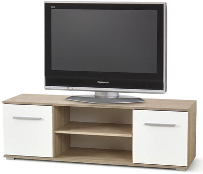 TV Table Lima | size: Length: 40cm, Width: 137cm, Height: 44cm | color: White/Oak | image: 2 | variant: 1012146