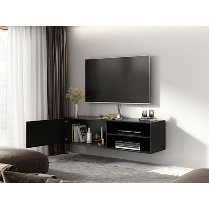 TV Table Meorati 1 | size: Length: 40cm, Width: 150cm, Height: 40cm | color: Black | image: 3 | variant: 1017070