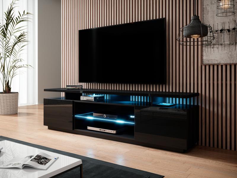 TV Table Orebro | size: Length: 40cm, Width: 180cm, Height: 56cm | color: Black | image: 1 | variant: 1003125